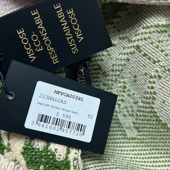 New MAJE Imprime Aloha Beige Belted Cardigan Jacket - Size 2 / SMALL - Picture 3 of 7